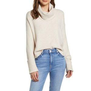 Chelsea 28 Relaxed Fit Cowl Neck Sweater Speckled Oatmeal Size Large